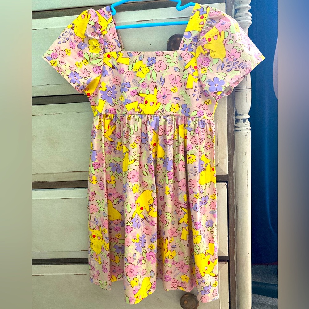 NWOT Pink Cotton Pikachu Babydoll Dress 8
